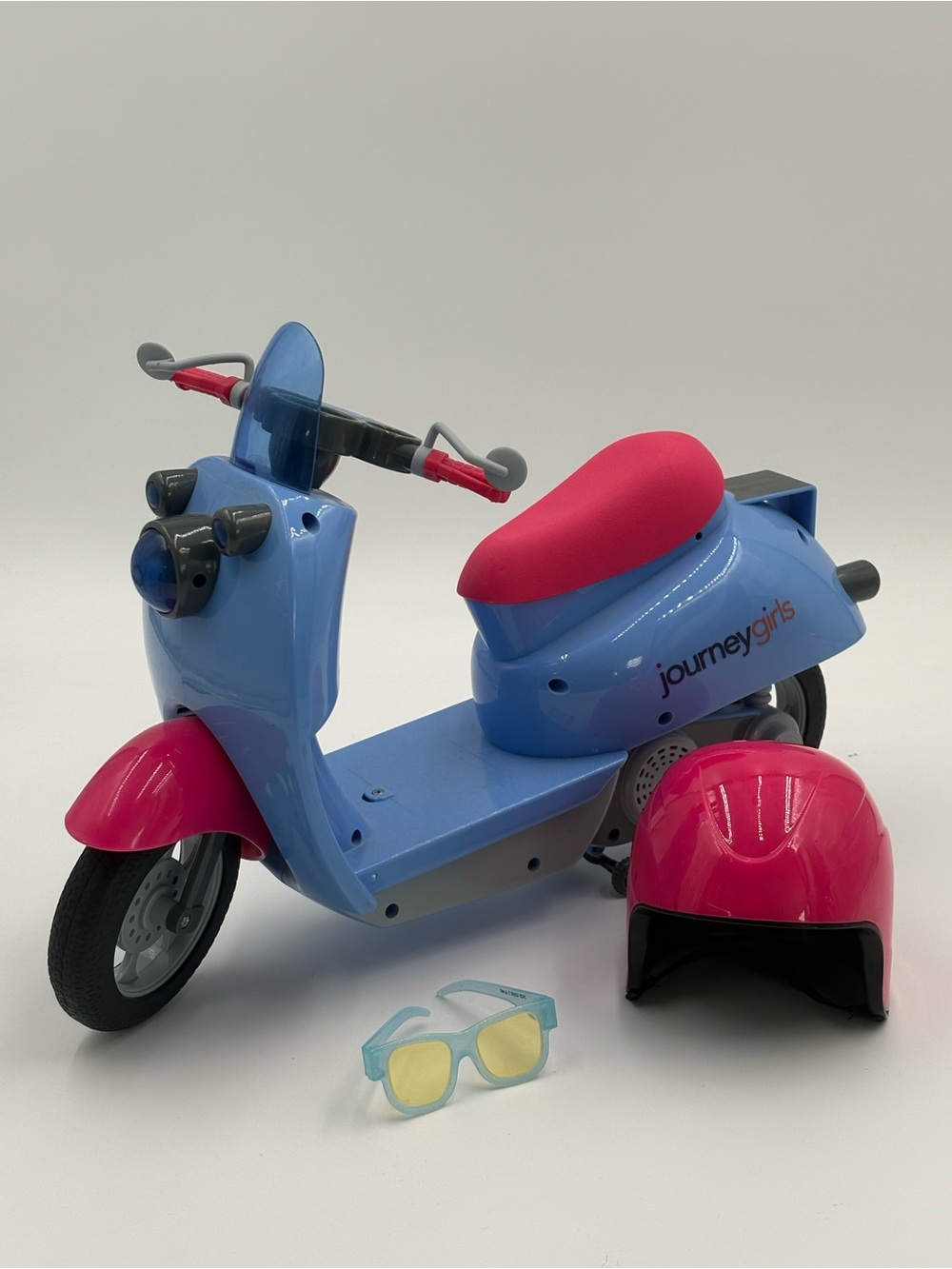 Journey Girls 18" Doll Motor Scooter Vespa Helmet Sunglasses Pink Blue